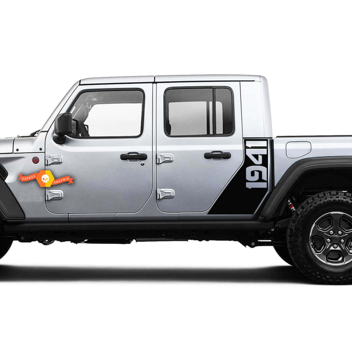 Autocollant de décalcomanie de côté Jeep Gladiator 1941 World War Style d'usine Kit de bandes graphiques en vinyle pour carrosserie 2018-2021

