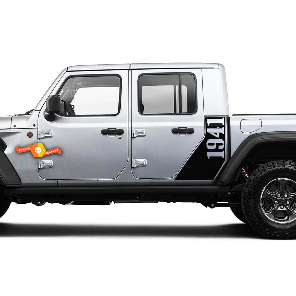 Autocollant de décalcomanie de style d'usine pour Jeep Gladiator Side 1941 World War B Body Vinyl Graphic Stripes Kit 2018-2021

