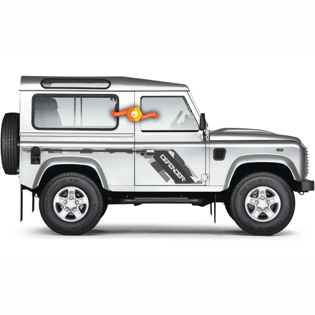 Kit d'autocollants latéraux camouflage pour Land Rover Defender 90