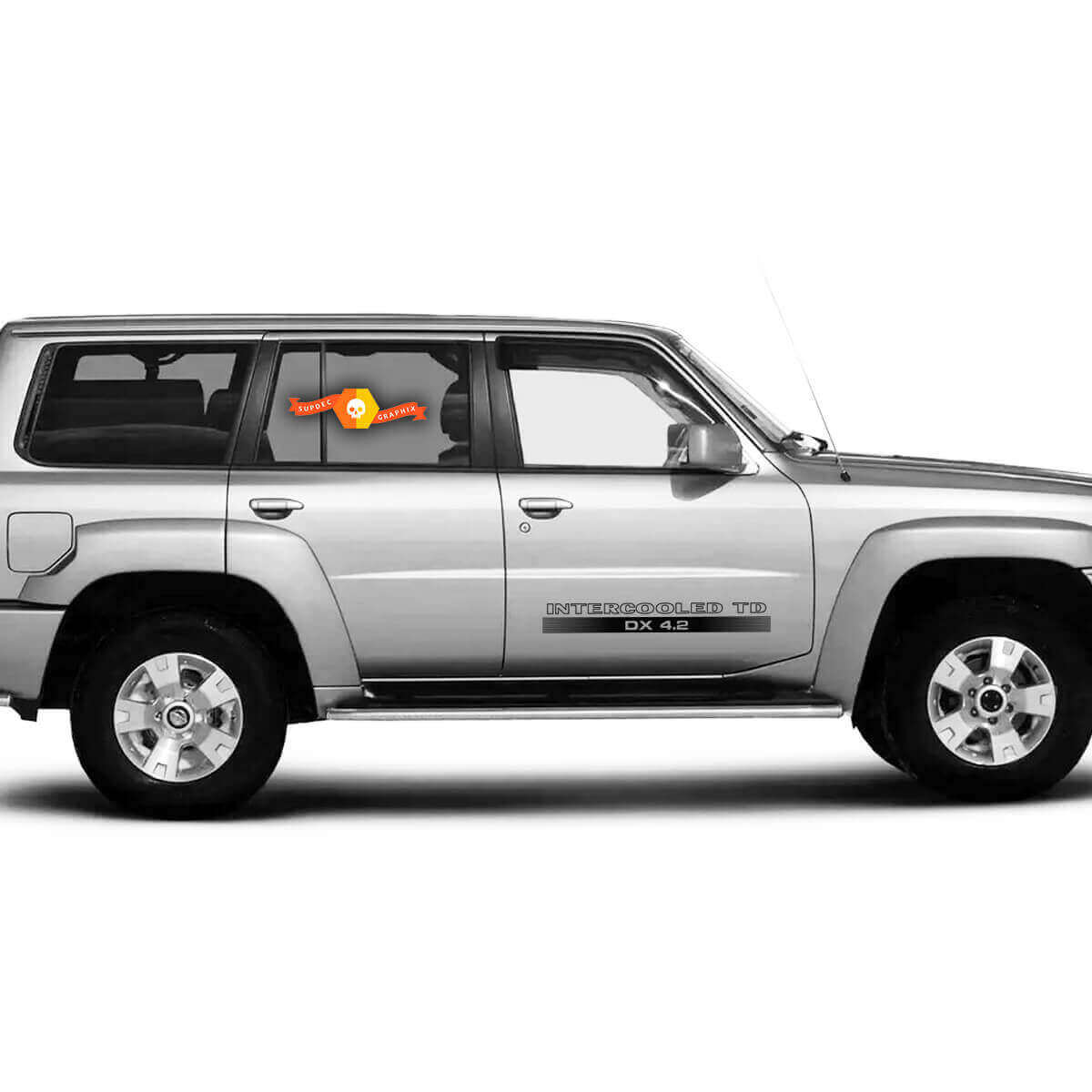 Jeu d'autocollants latéraux en vinyle Intercoolé TD DX 4.2 pour Nissan Patrol