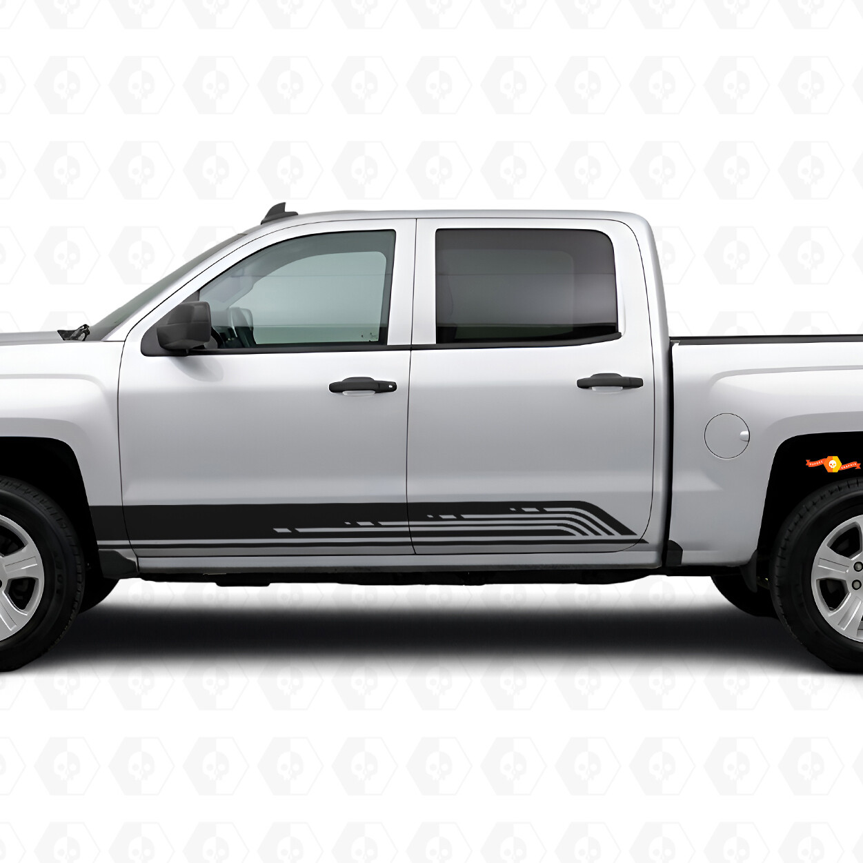 Bandes vinyles parallèles contour porte et bas de caisse pour Chevrolet Silverado 1500 K2XX 2014-2019