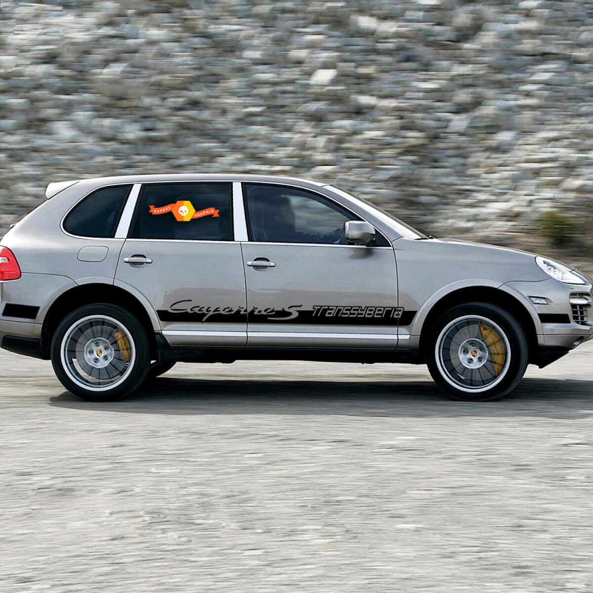 Kit de bandes latérales Transsibériennes pour Porsche Cayenne S, autocollant décalcomanie 1
