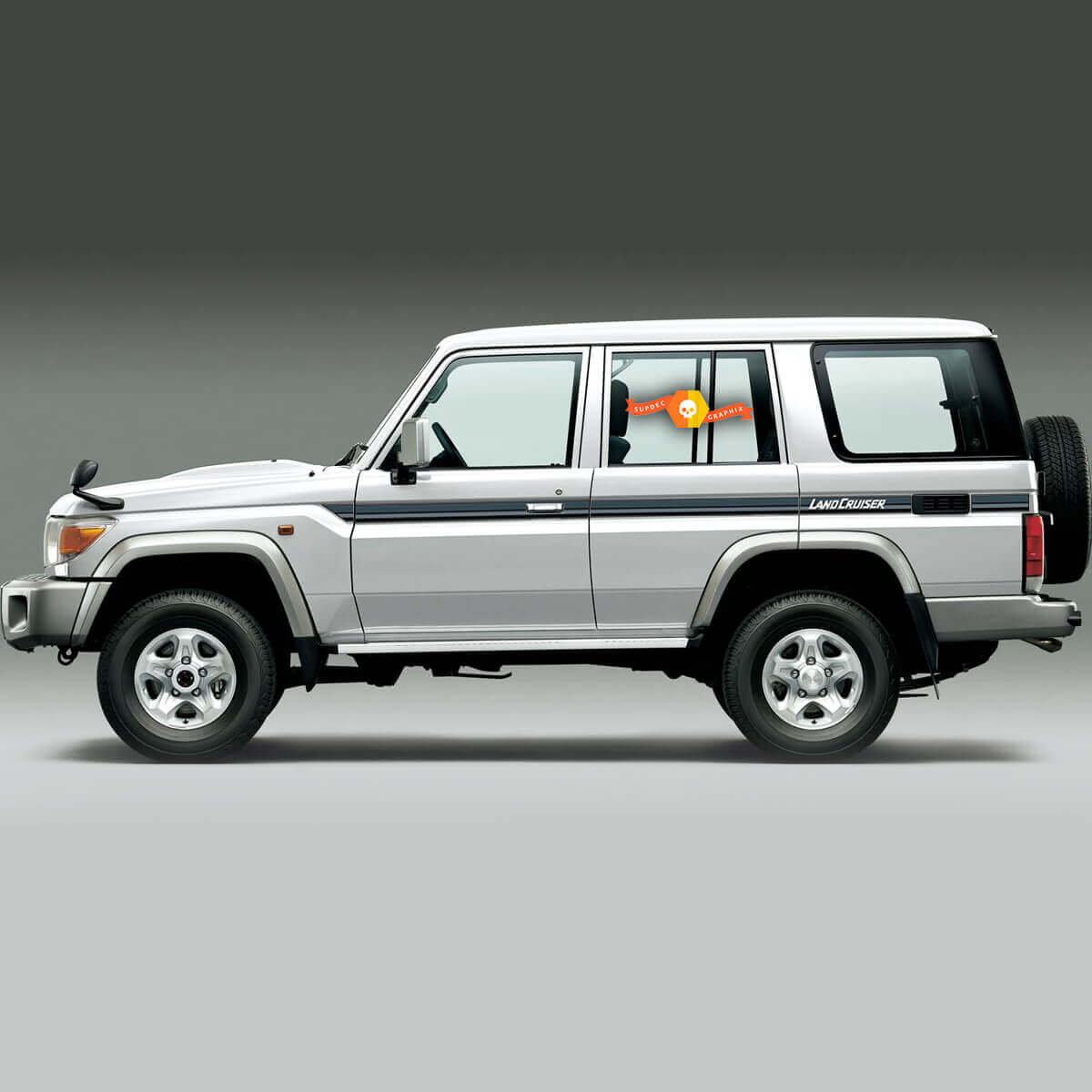 Kit d'autocollants en vinyle bandes latérales rétro pour Toyota Land Cruiser série 70