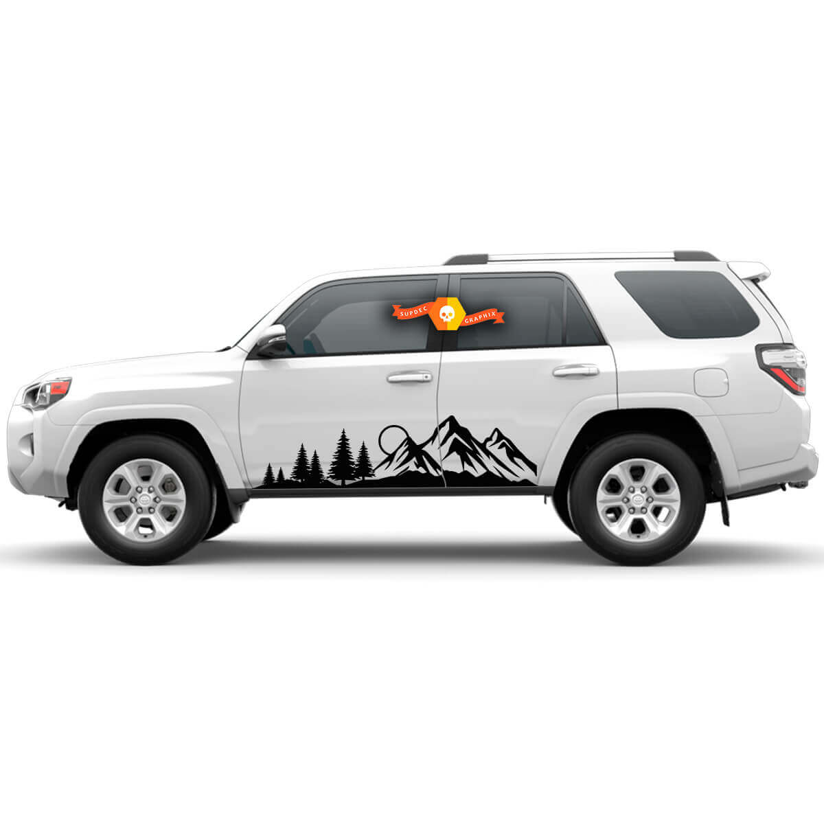 Kit de décalcomanies en vinyle pour porte latérale Forêt de montagne pour Toyota 4Runner