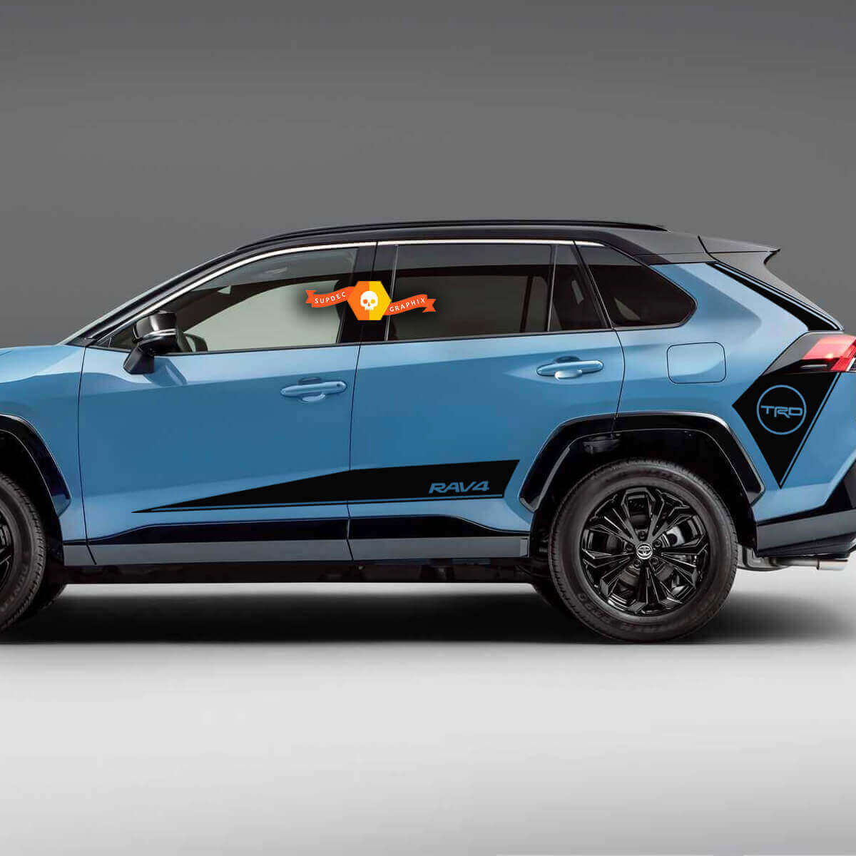 Deux bandes de carrosserie latérales, autocollant de décalcomanie de panneau de bas de caisse de porte de hockey, convient à Toyota Rav4
