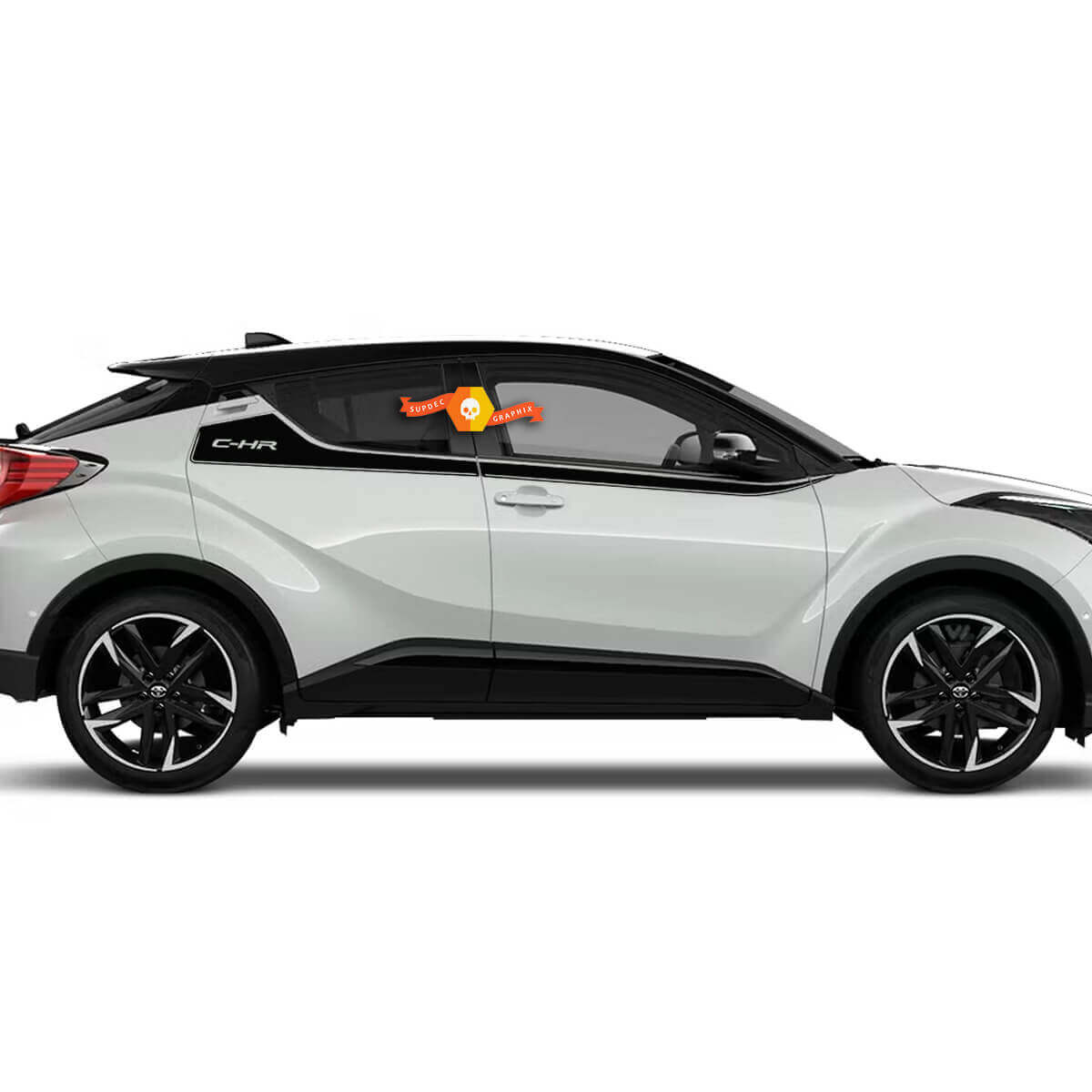 Toyota C-HR CHR Bandes de portes supérieures latérales Autocollants graphiques
