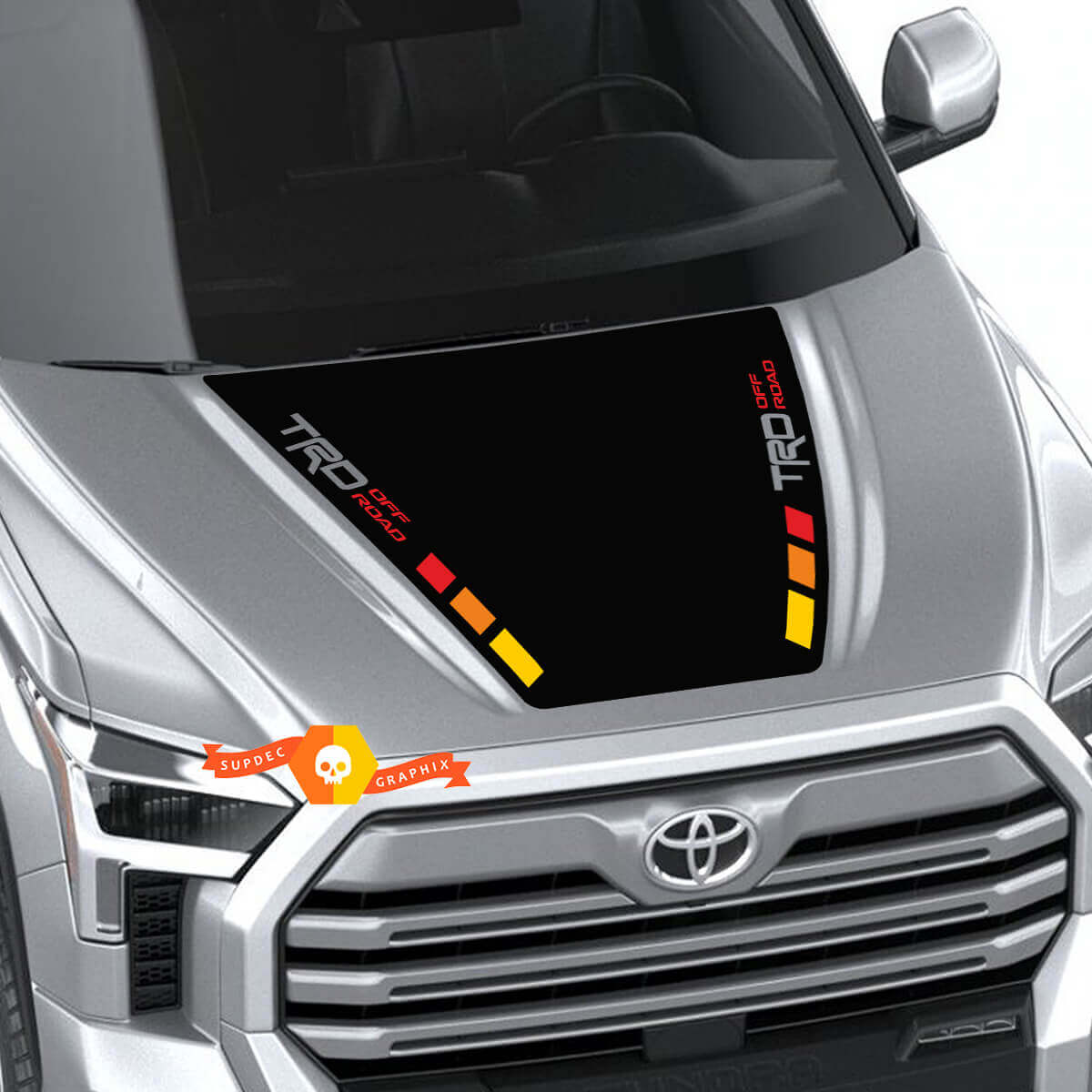 Nouvelle Toyota Tundra 2022 Capot TRD SR5 Hors Route Rayures Vintage Autocollant Wrap Décalcomanie Graphiques SupDec Design
