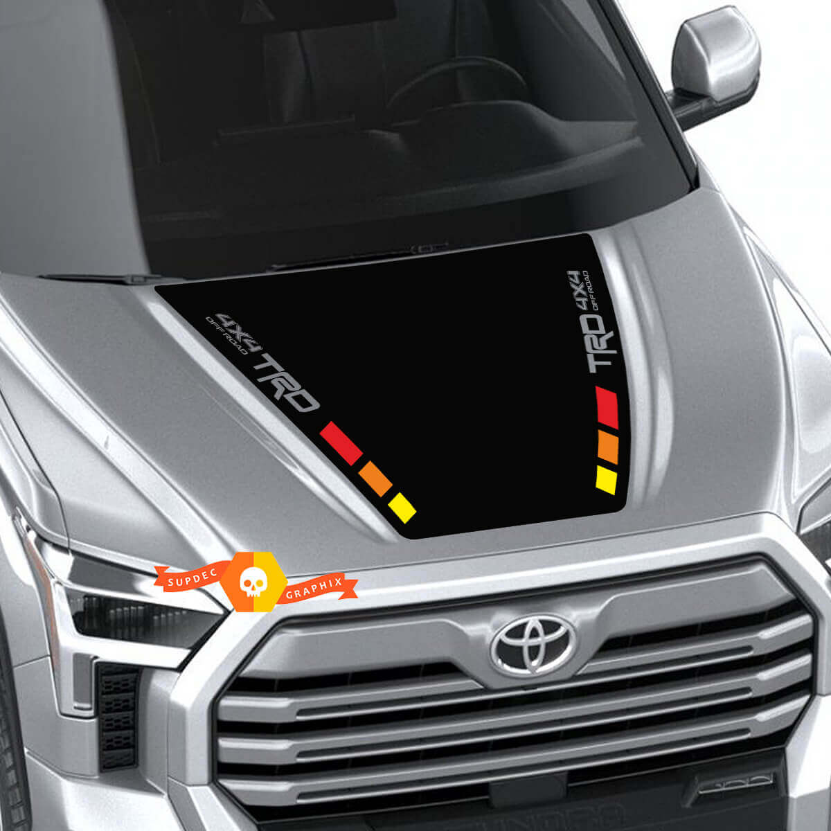 Autocollant vinyle bande large noire TRD pour capot Toyota Tundra 2022