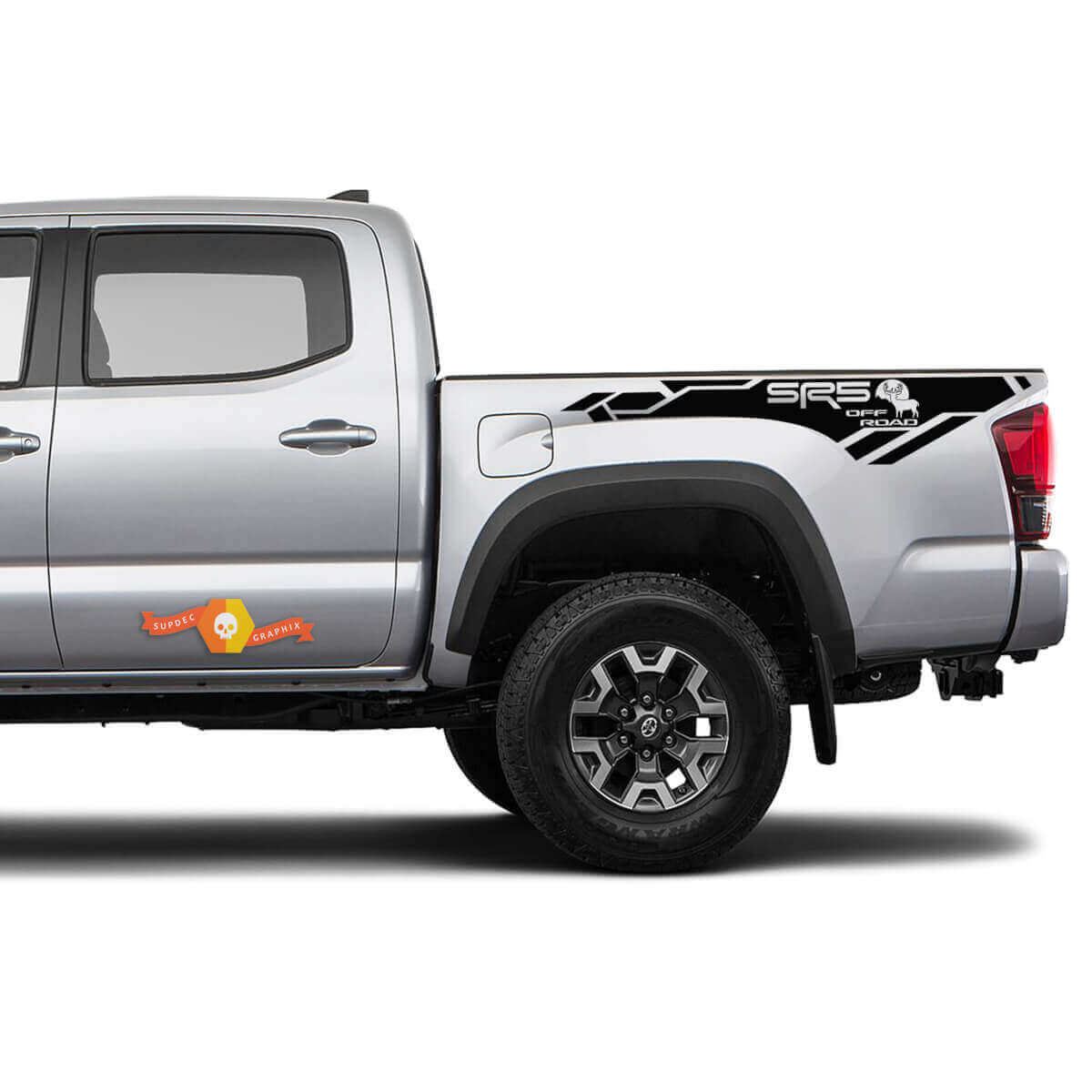 Autocollants Vinyle Latéraux Moose Bed SR5 Off Road Paire pour Toyota Tacoma 2016-22