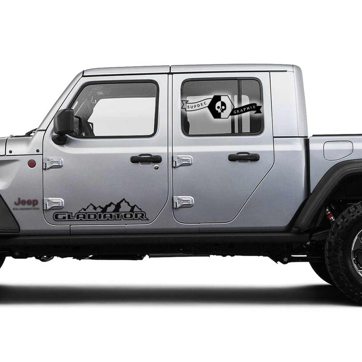 Paire Jeep Gladiator Porte Montagnes 2019 2020 2021 Pour Les Deux Côtés Vinyle Graphique Autocollant Autocollant
