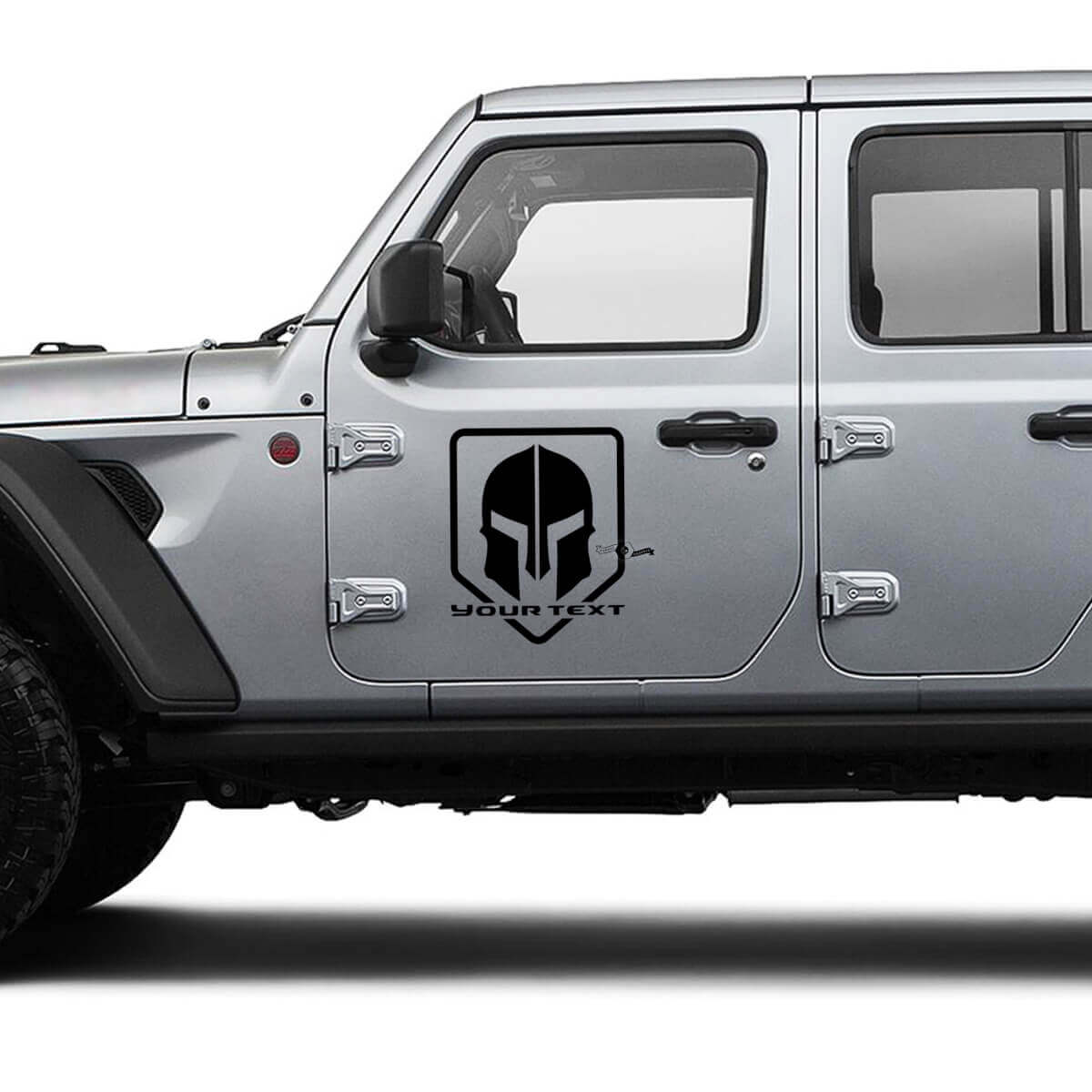 Autocollants Vinyle Casque Spartan pour Portière de Jeep Wrangler ou Gladiator