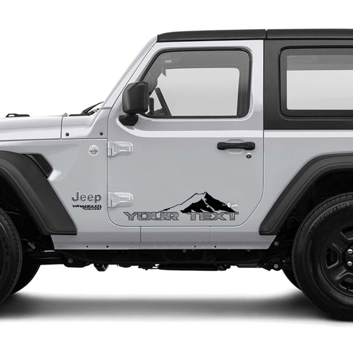 2 Nouveaux Autocollants de Décalcomanie Graphique Inversée de Carte Topographique pour les Portes du JEEP Wrangler
