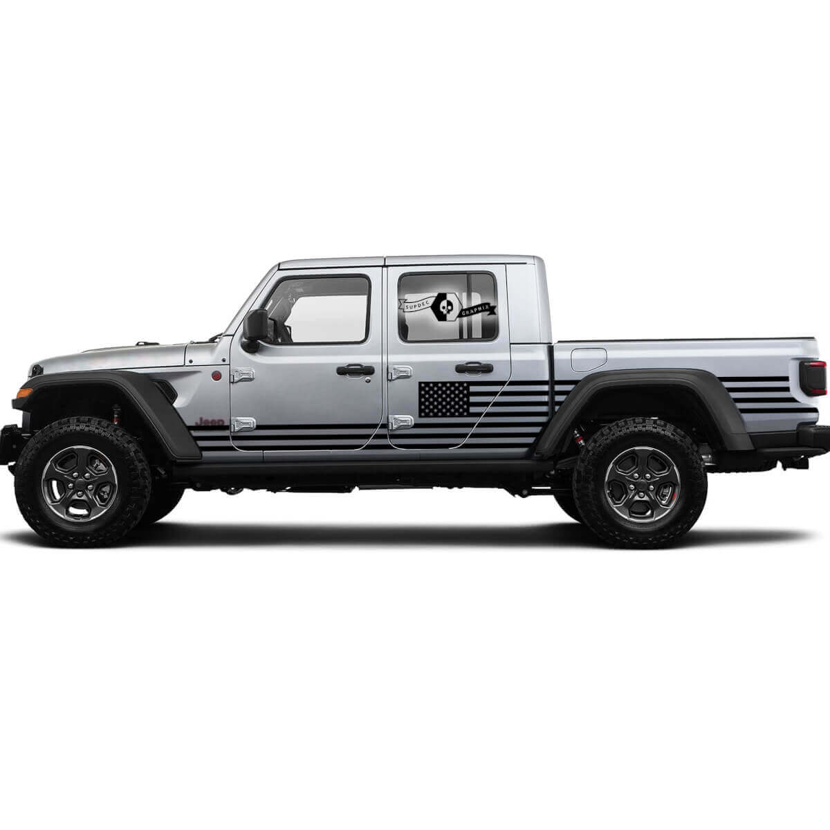 Paire de portes Jeep Gladiator autocollant vinyle drapeau des États-Unis
