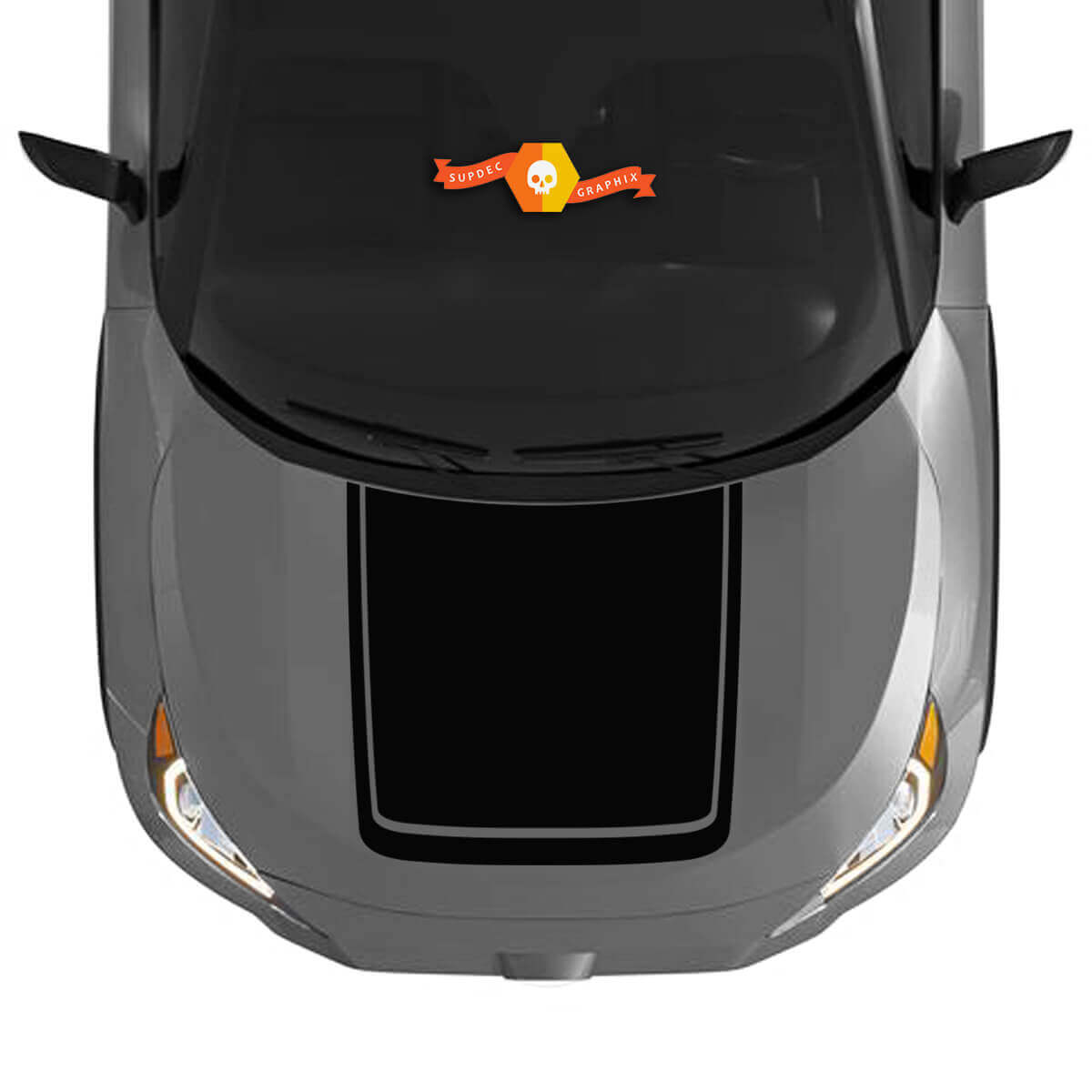 Autocollant en vinyle noir contouré pour capot Toyota RAV4 2019-2022