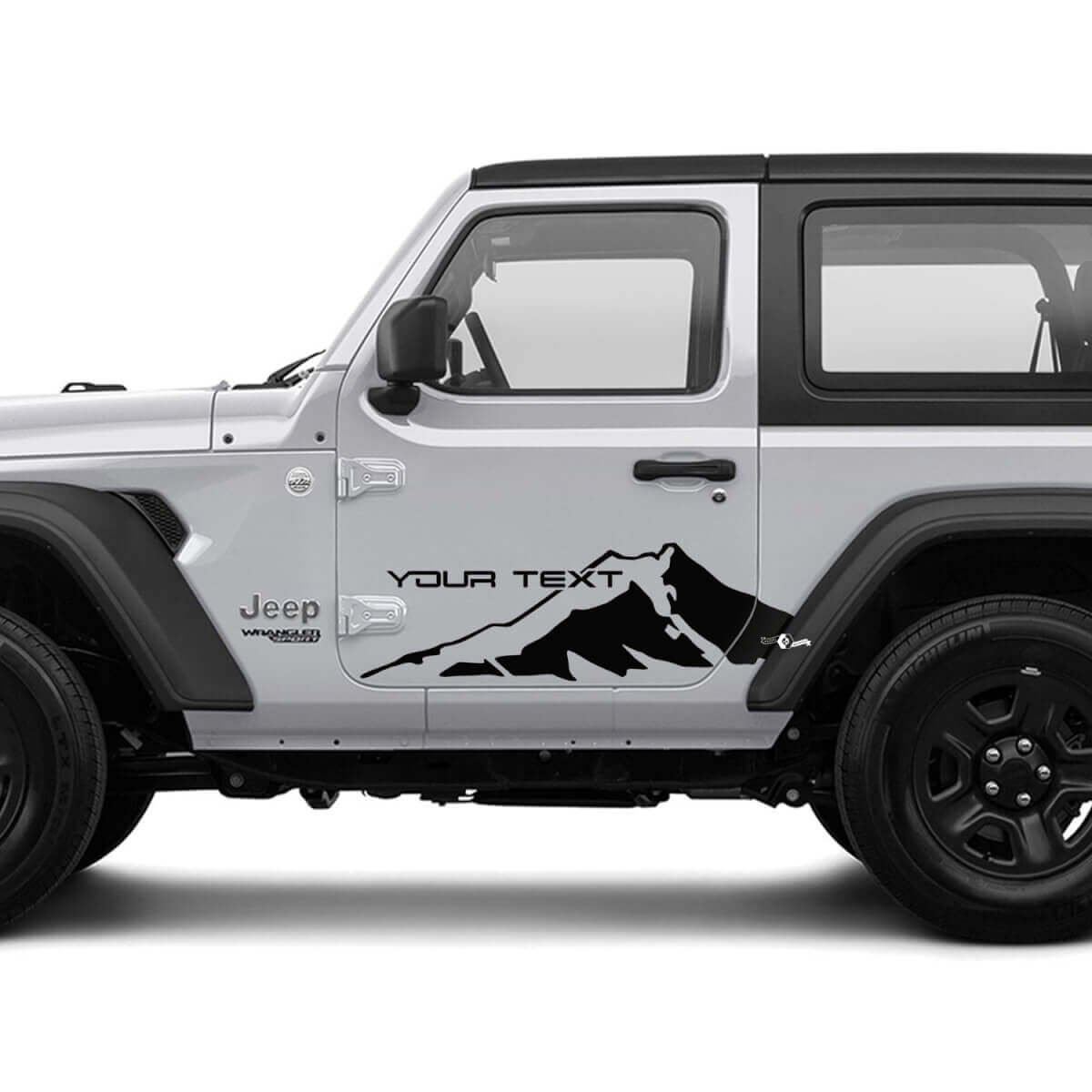 2 Autocollants de décalcomanie latérale de porte JEEP Wrangler neufs - Autocollant de décalcomanie de montagnes

