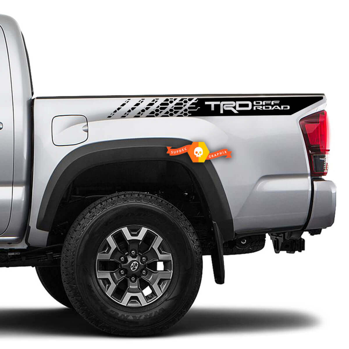 Autocollants Vinyle Géométriques TRD Off Road pour Côtés de Benne Toyota Tacoma 2016-2022