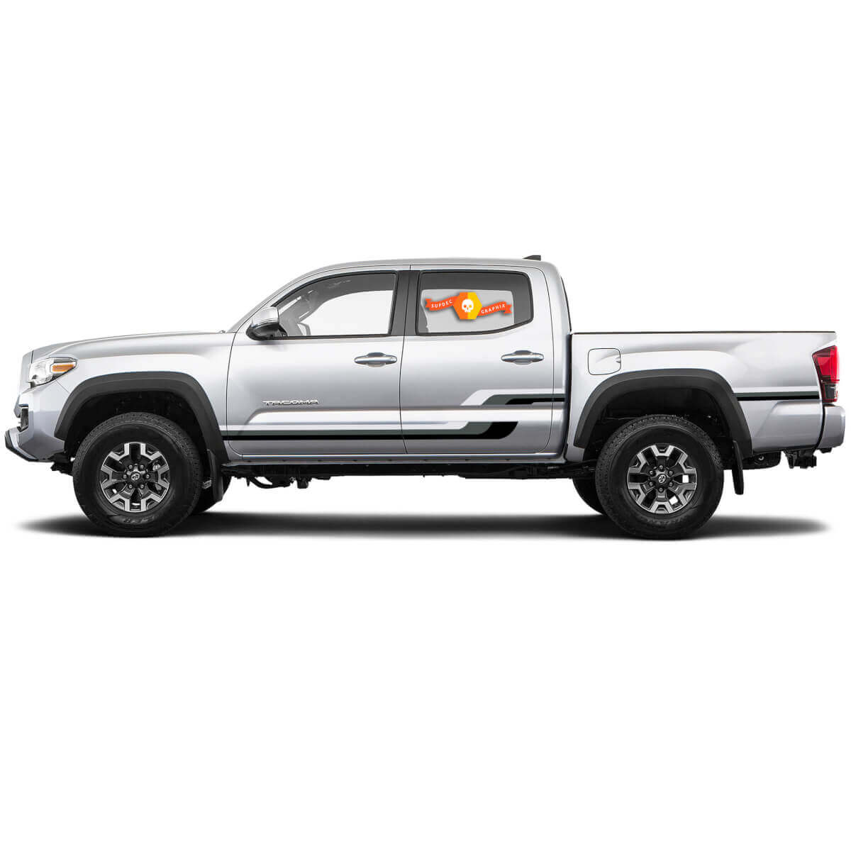 3 Bandes de couleurs pour les autocollants vinyle rétro latéraux et de benne pour Tacoma adaptés aux camions Toyota Tacoma Toyota.
