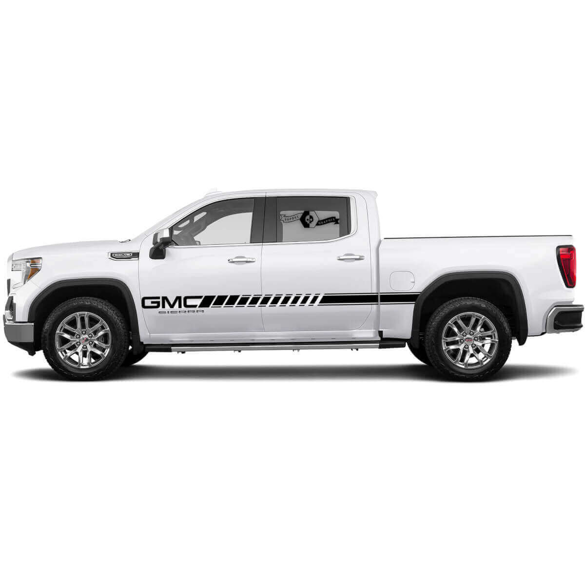 Kit d’autocollants vinyle bande latérale à accent de marque pour GMC Sierra 1500