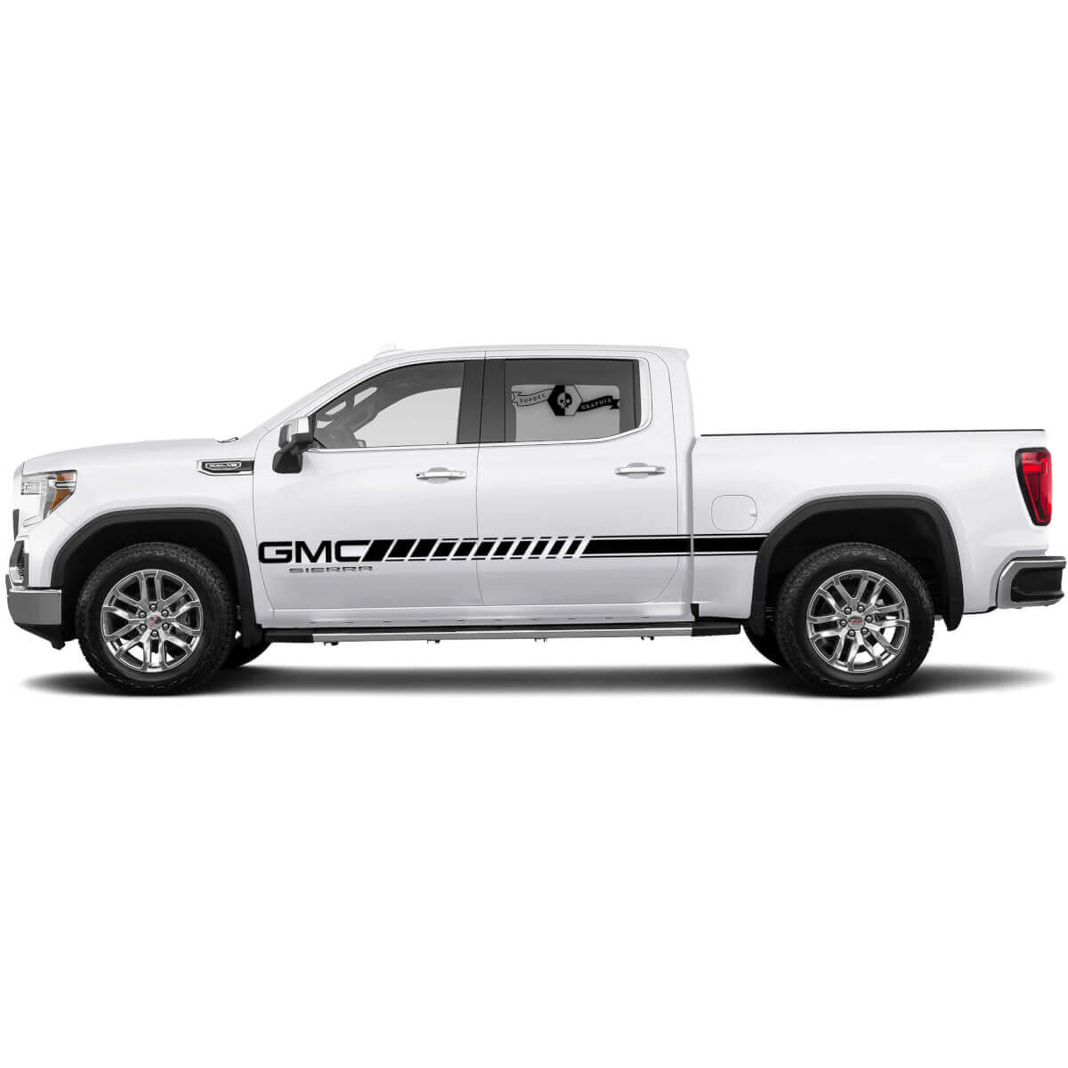 Kit de bandes latérales autocollantes pour portières GMC Sierra 1500 - Autocollants vinyle latéraux graphiques
