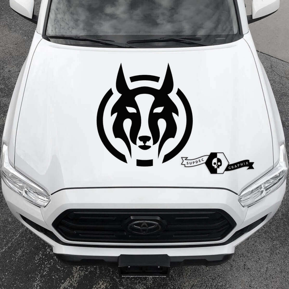 Autocollant en vinyle capot style tribal loup pour Toyota RAV4