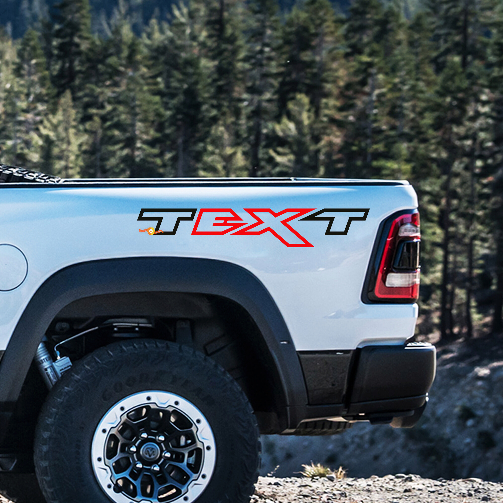 Kit d'autocollant en vinyle pour chevet avec contour de texte personnalisé pour Dodge Ram 1500 TRX