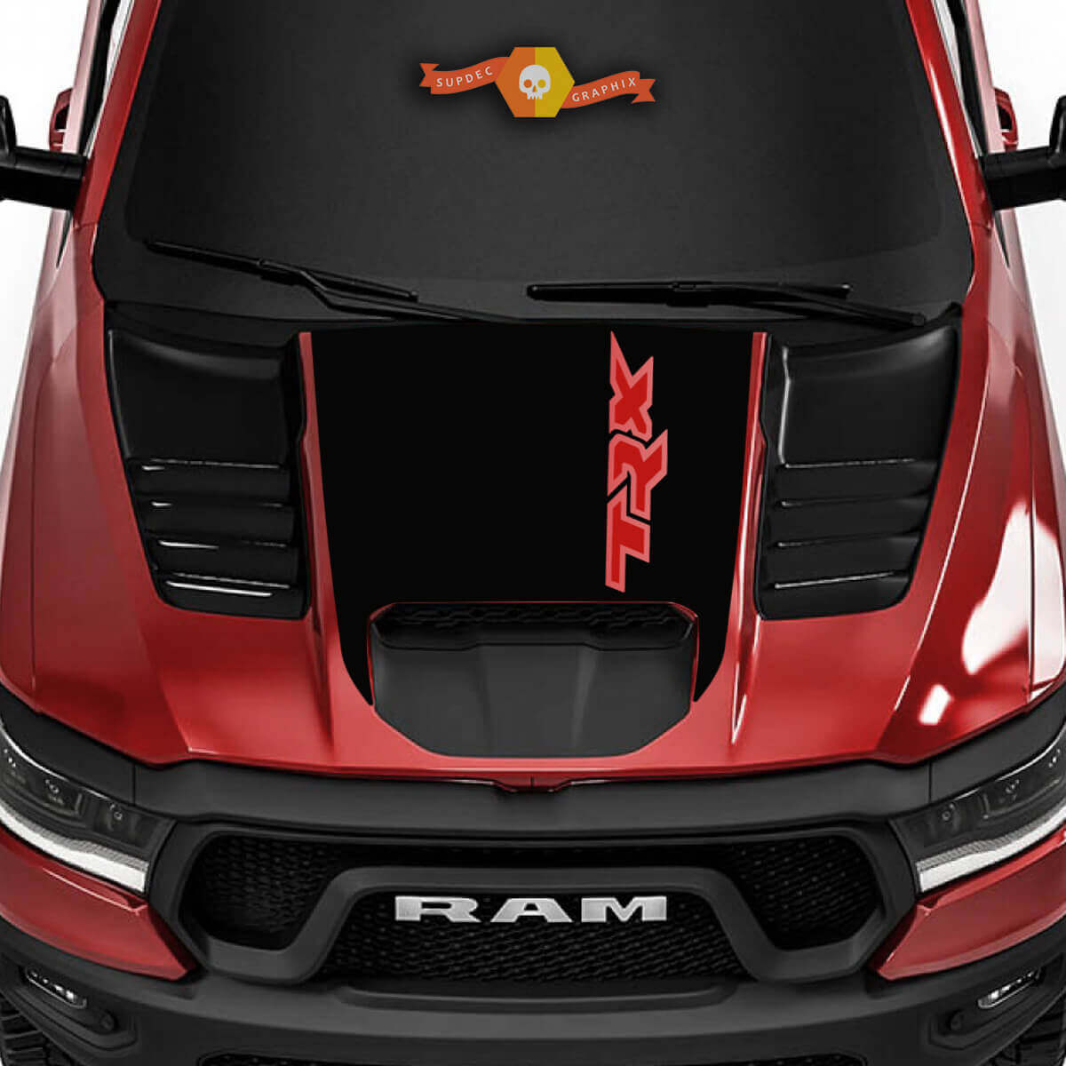 Autocollant Vinyle Graphique Capot Style TRX pour Dodge Ram Rebel 1500 TRX 2022+