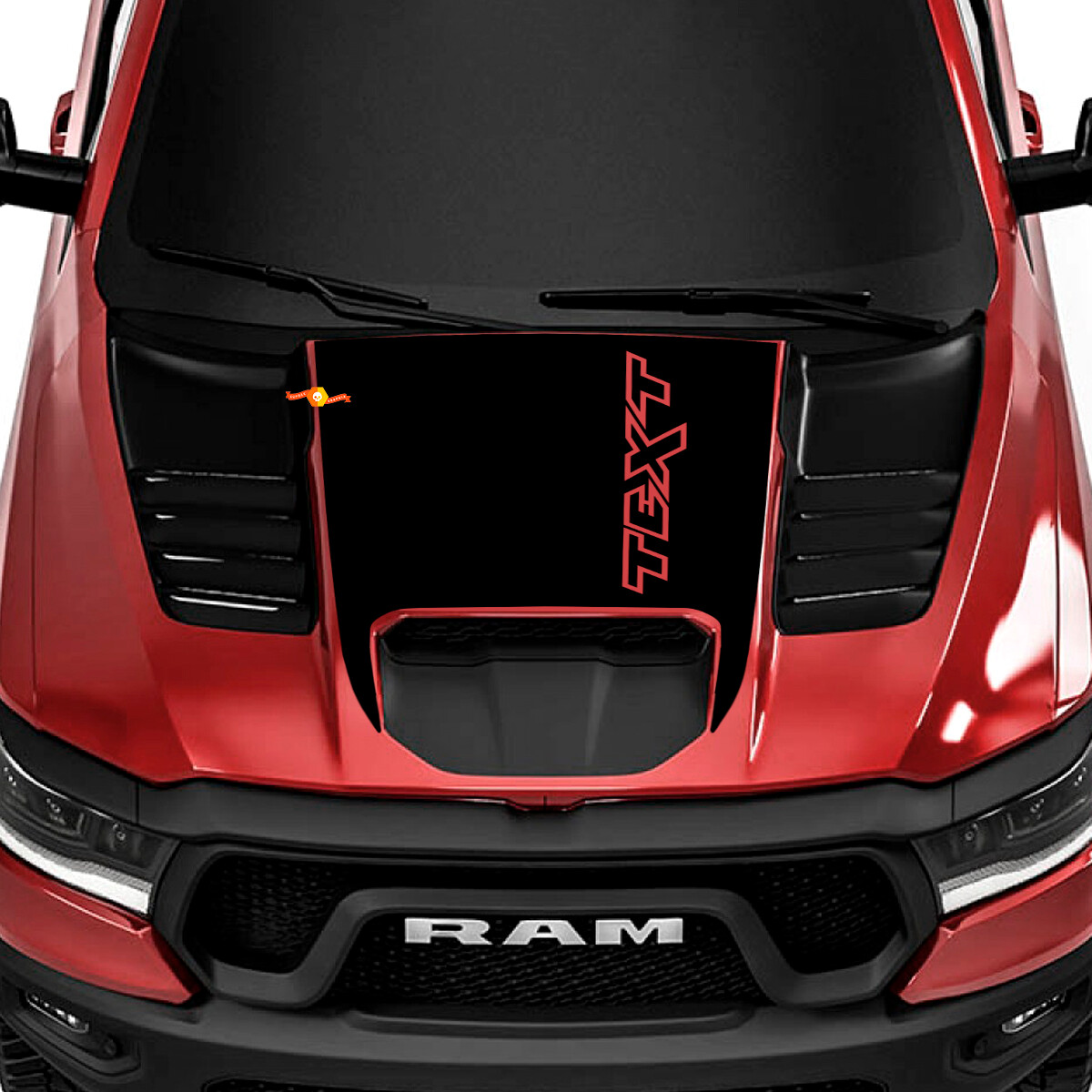Autocollant vinyle personnalisé pour capot noir Dodge Ram Rebel 1500 TRX