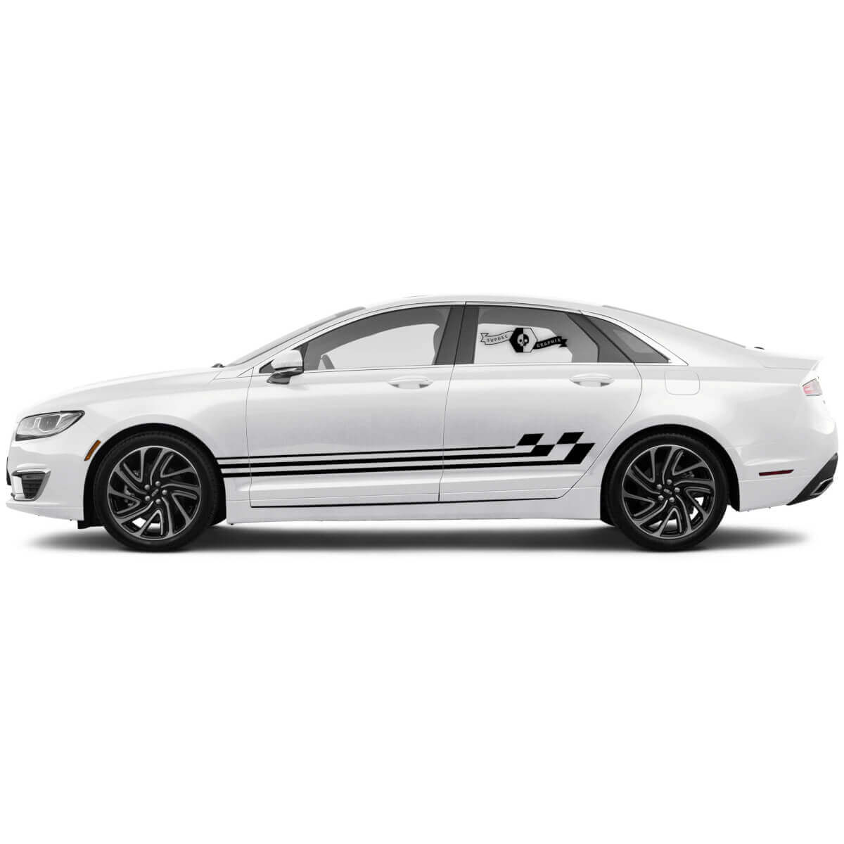 Autocollant en vinyle bande latérale style course pour Lincoln MKZ 2020