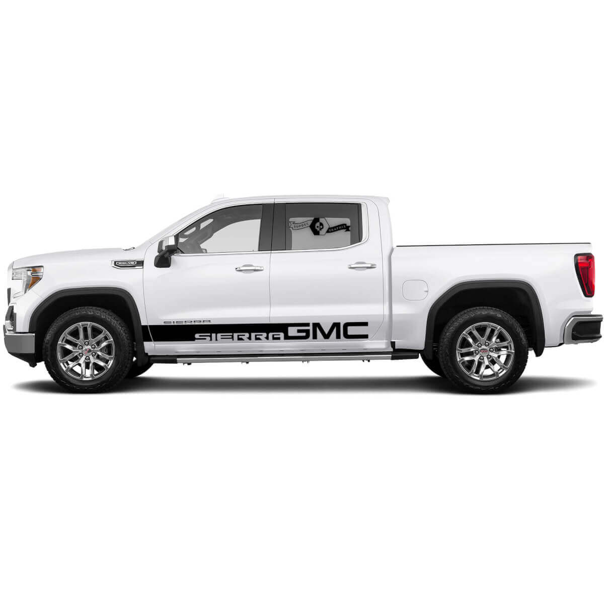 2x Bandes latérales autocollantes pour GMC Sierra 1500 Kit graphique de décalcomanies vinyle pour panneau latéral
