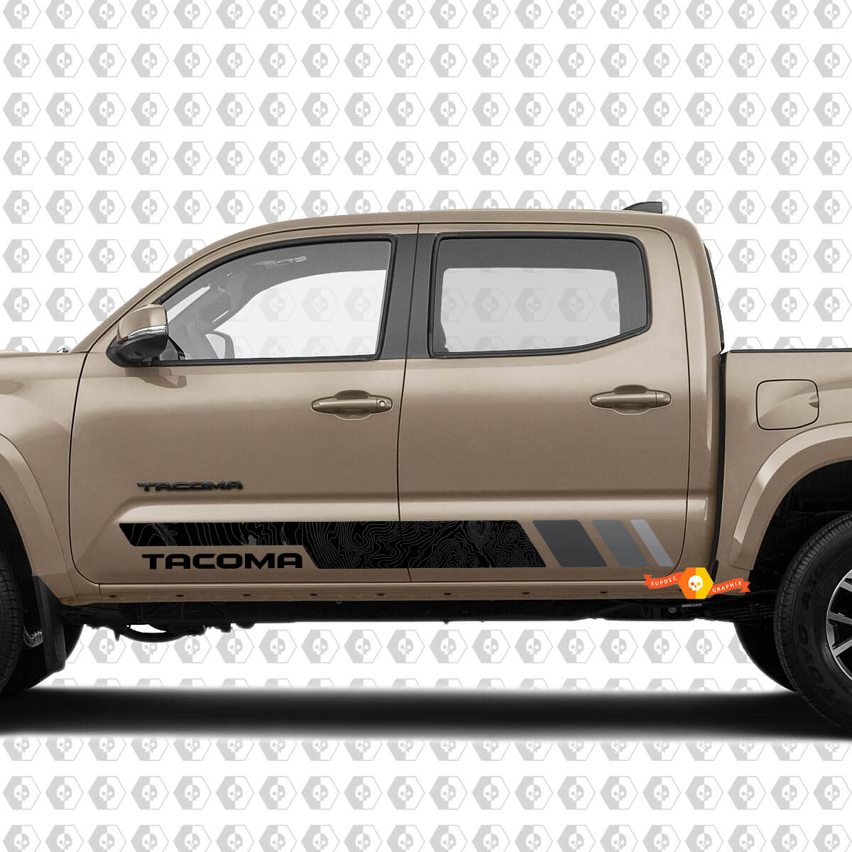 Sécale topographique du panneau latéral pour Toyota Tacoma Troisième génération 2015-2022 Supdec