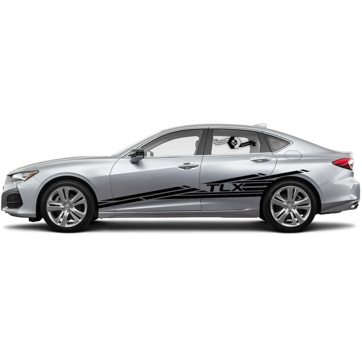 Autocollant Vinyle Lettrage & Bandes Latérales TLX pour Acura TLX 2021