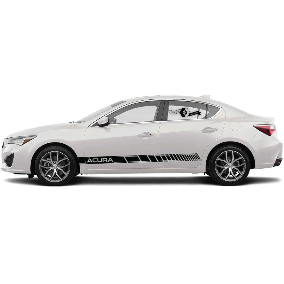 Autocollant Vinyle Latéral à Bandes de Course Marquées pour Acura TLX 2021