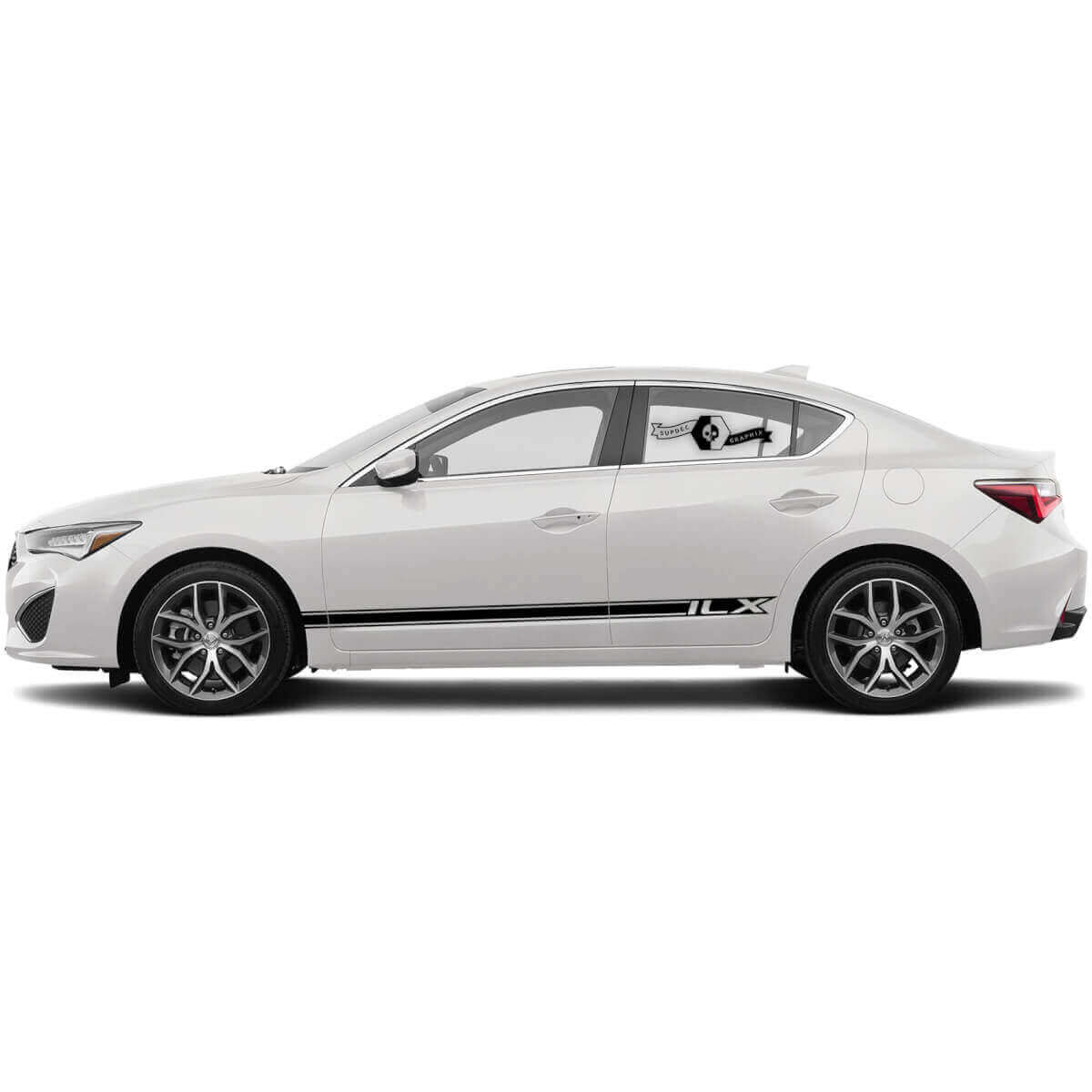 Paire de bandes de porte Acura ILX, lignes latérales de bas de caisse en vinyle, autocollants graphiques
