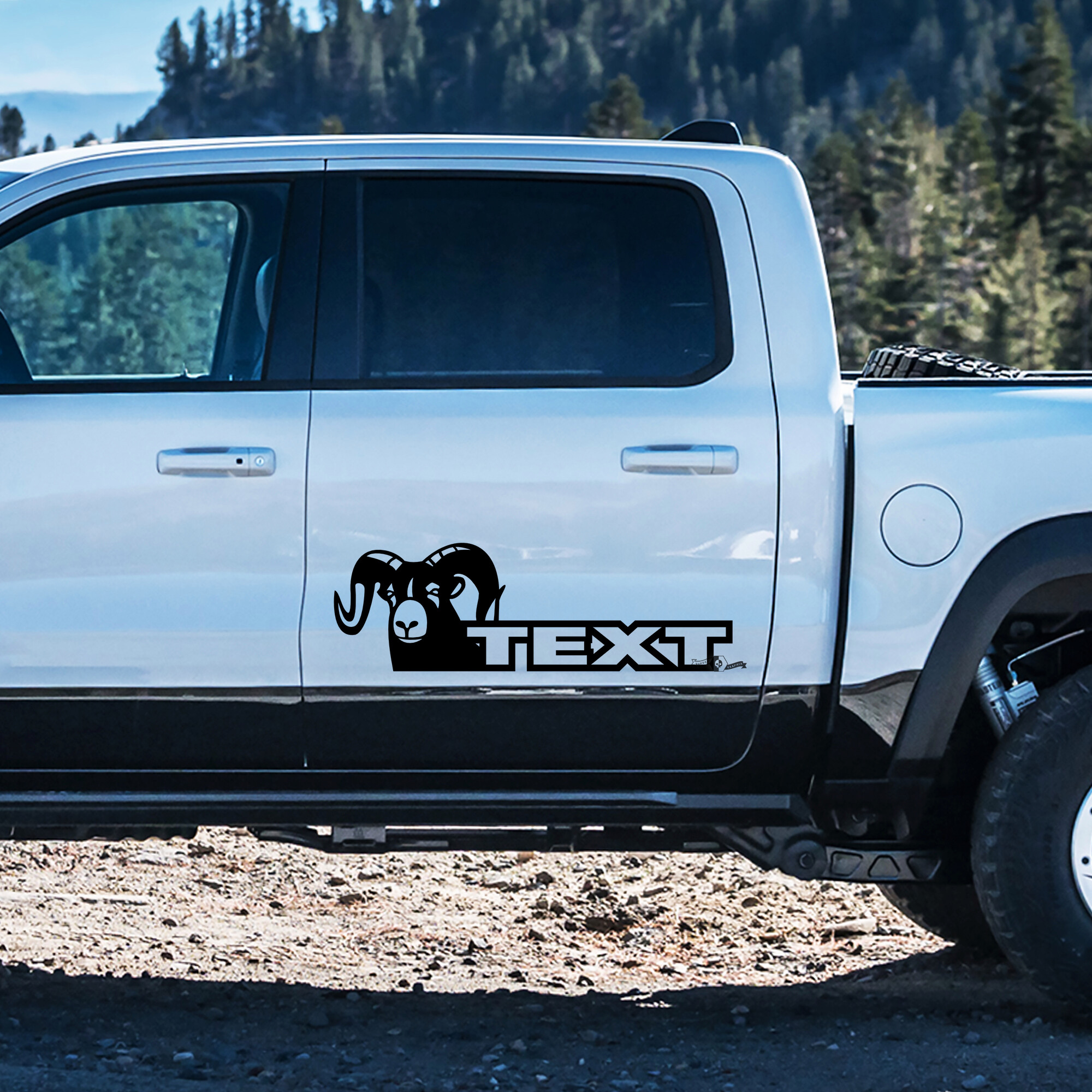 Autocollant vinyle latéral de porte style Hemi personnalisé pour Dodge Ram 1500