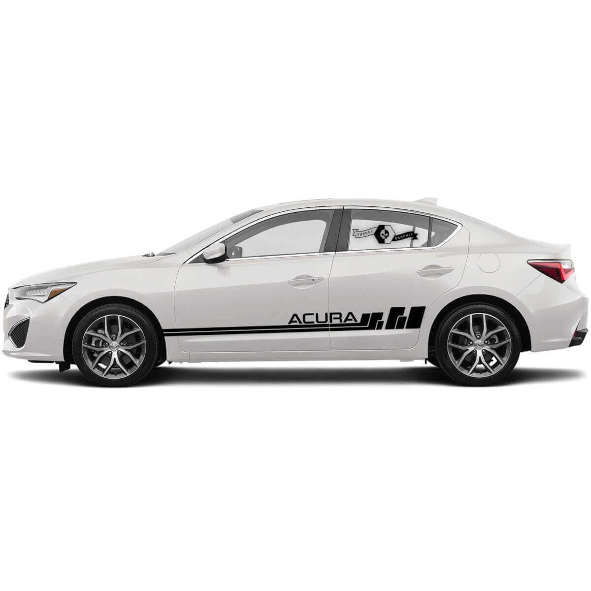 Autocollant en vinyle à bandes accentuées doubles latérales pour Acura TLX 2021
