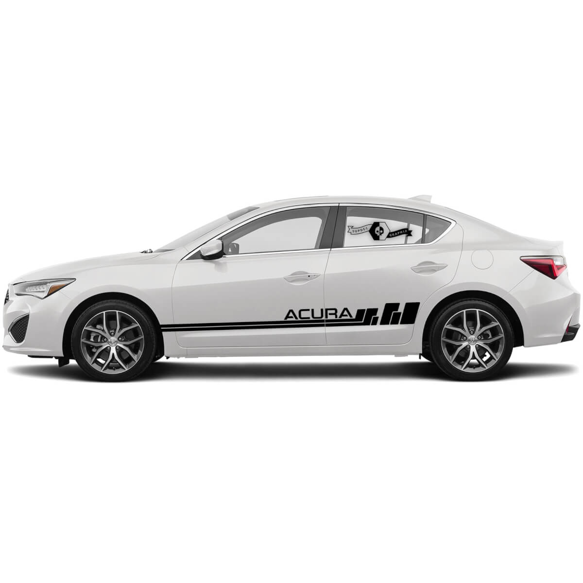 Paire Acura 2021 Side ILX Toute couleur de logo Graphique ACURA TLX Autocollant en vinyle de course de voiture