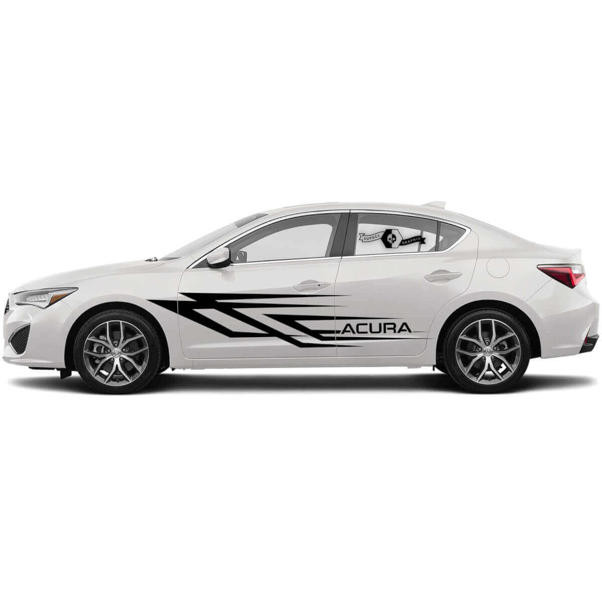 Autocollant vinyle latéral avec lettrage Acura & bandes de course pour Acura TLX 2021