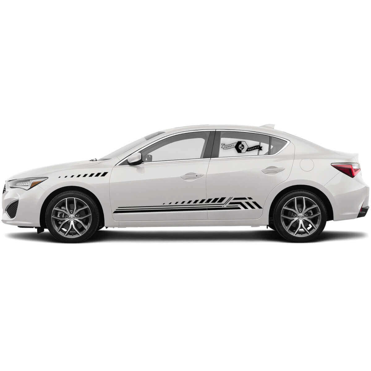Autocollant Vinyle Latéral Rayures Style Techno pour Acura ILX 2021