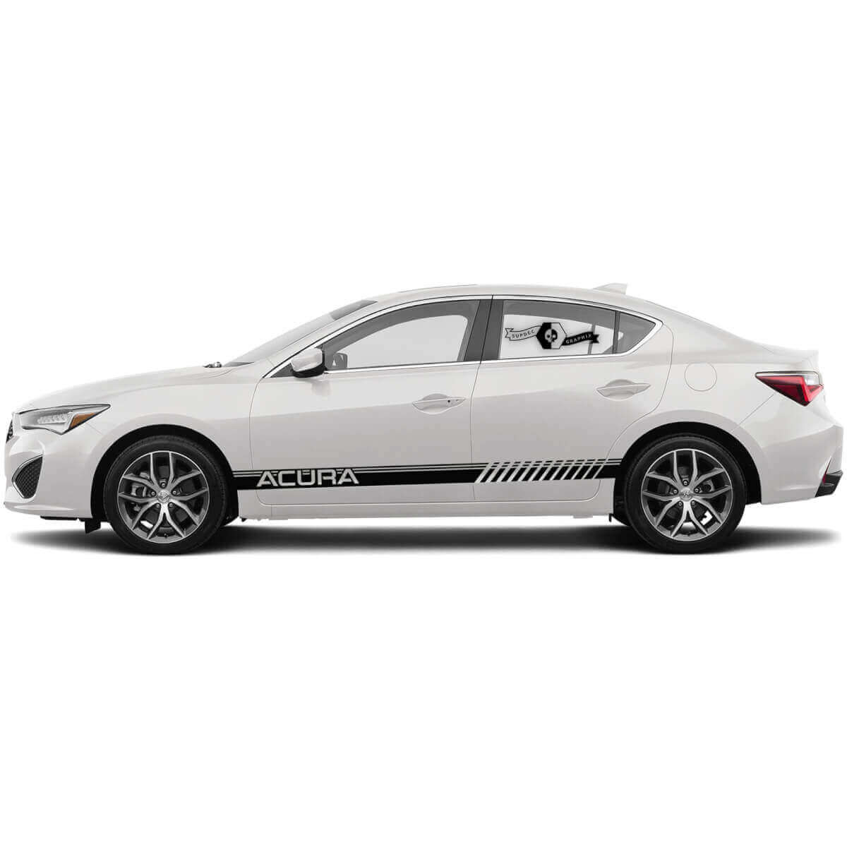 Autocollant vinyle latéral à bandes style racing pour Acura TLX 2021