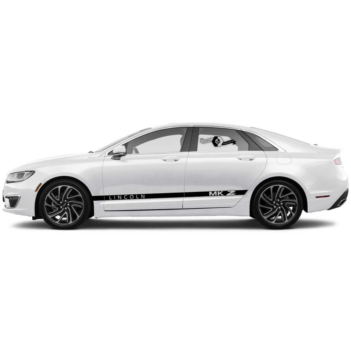 2 x Bandes Minces de Portières Lincoln MKZ 2020 Logo Latéral du Bas de Caisse Autocollants Vinyle Décoratifs
