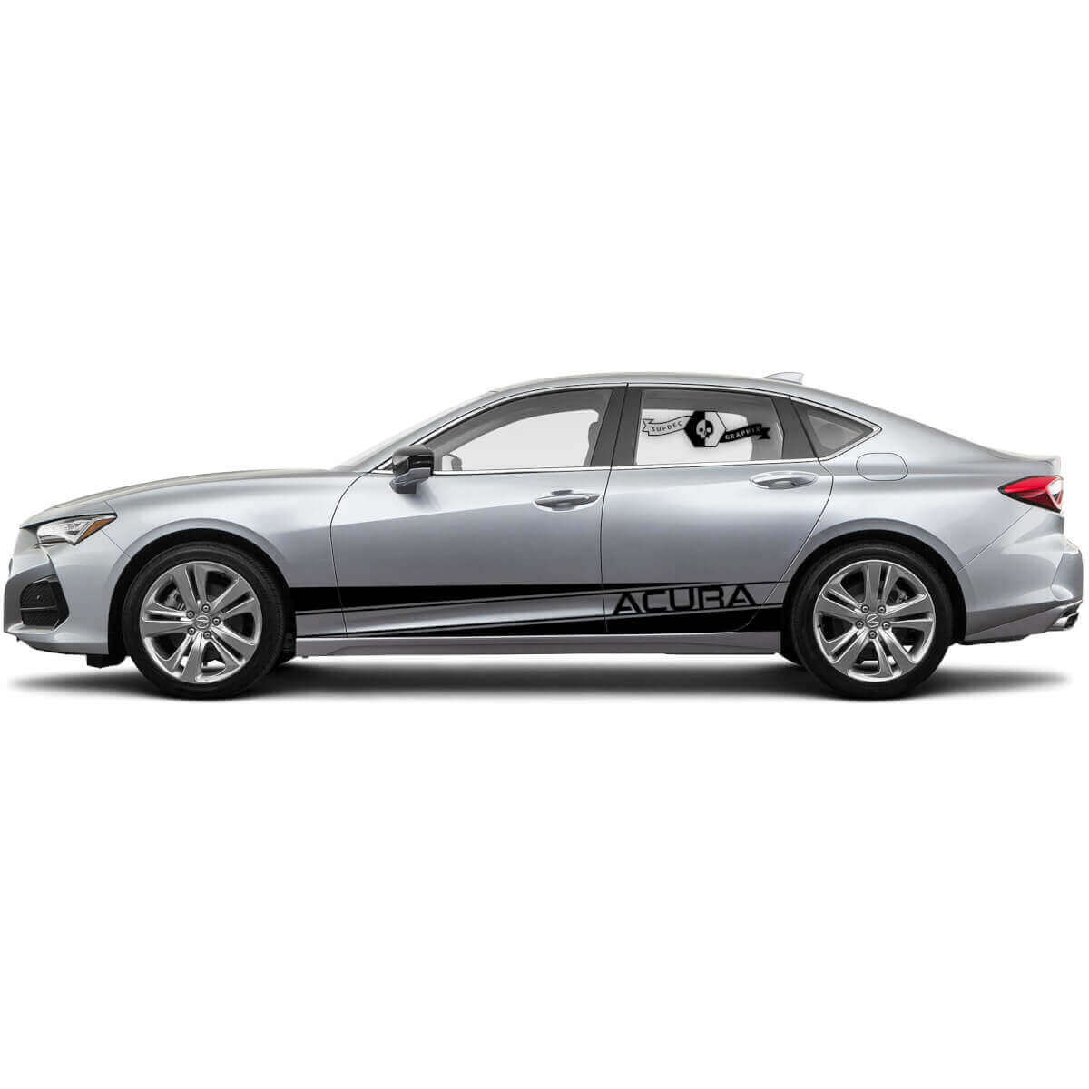 Lettrage de marque et bandes d'accentuation autocollant vinyle latéral pour Acura TLX 2021