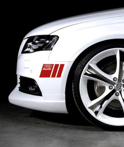 Autocollants Vinyle de Style Course Marqués Pour Ailes Latérales pour Voitures Audi