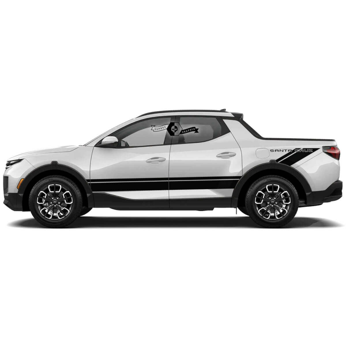 Autocollant vinyle bandes latérales rallye modernes pour Hyundai Santa Cruz