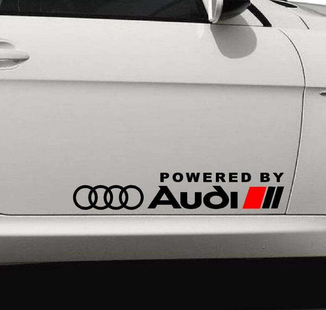 Alimenté par Audi Jeu d'autocollants en vinyle pour portes latérales Audi