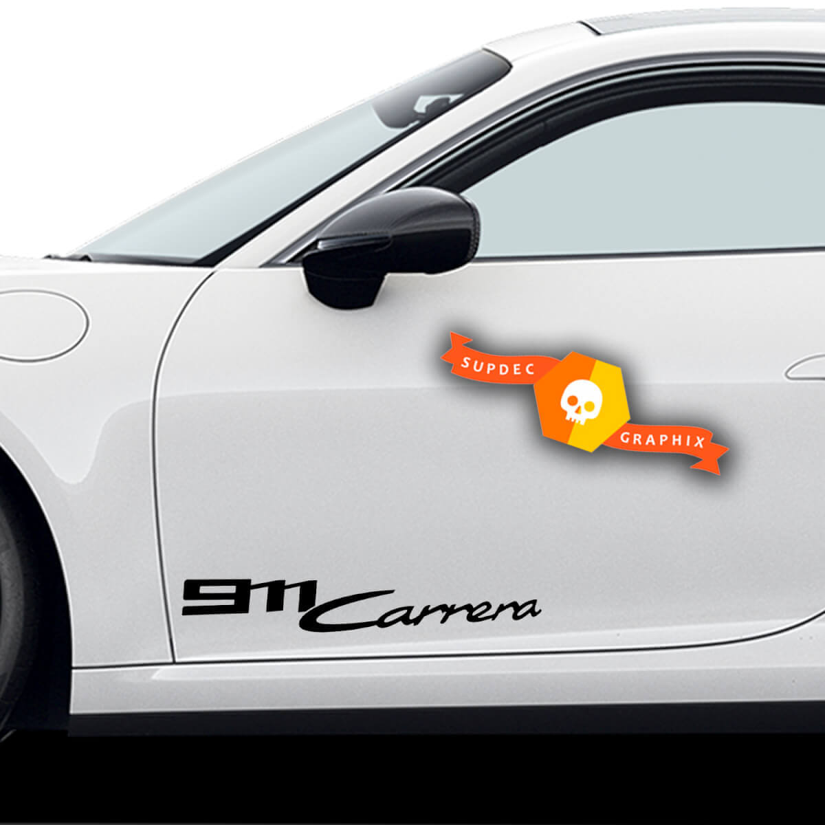Autocollants Porsche en paire Autocollant de décalque latéral de porte Porsche 911 Carrera
