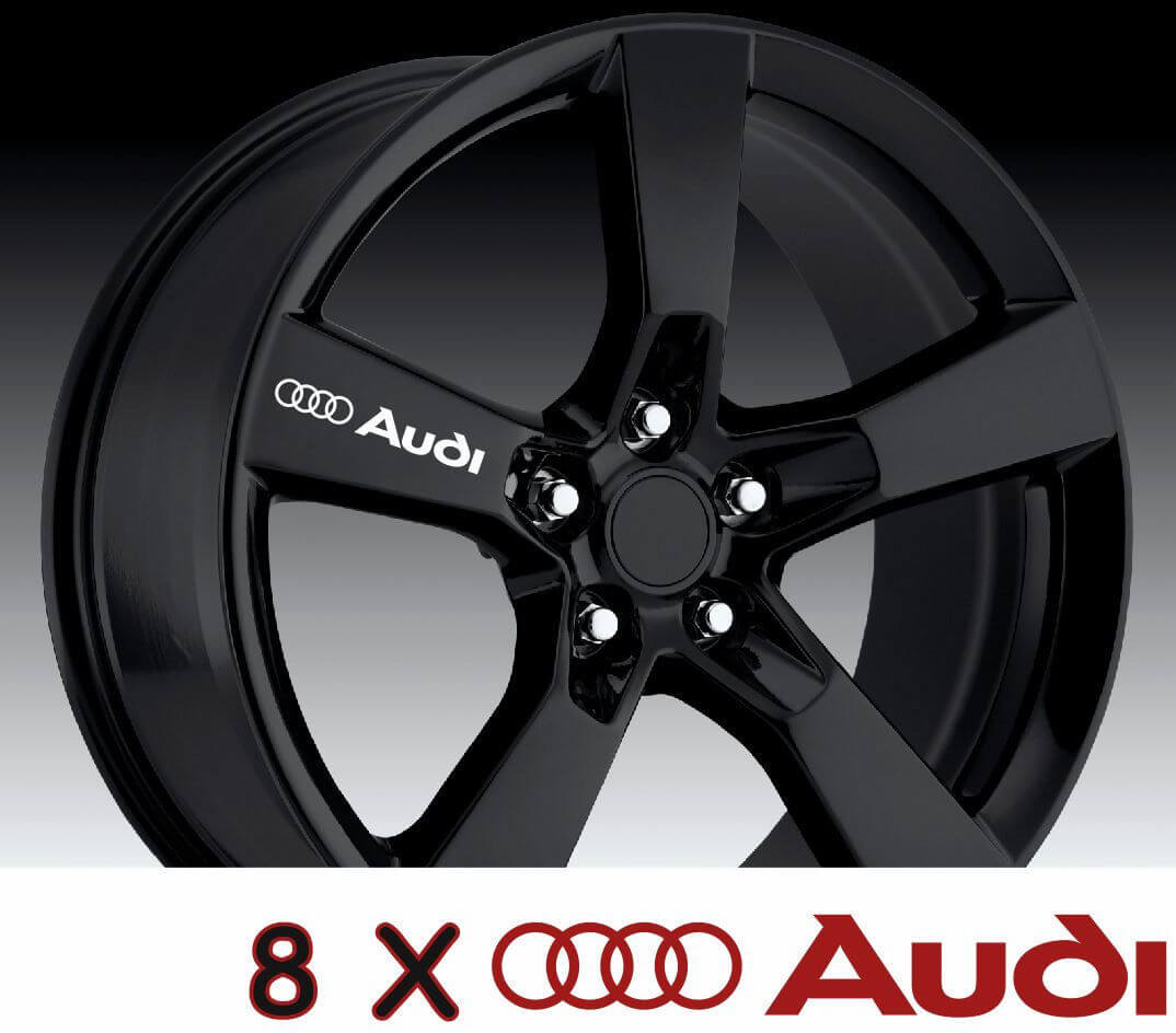 8 X AUDI Roues Poignée de Porte Autocollants Autocollants Graphiques Vinyle