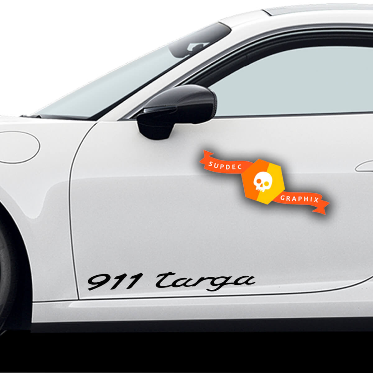 Autocollants Porsche en paire Autocollant de décalque latéral des portes Porsche 911 Targa
