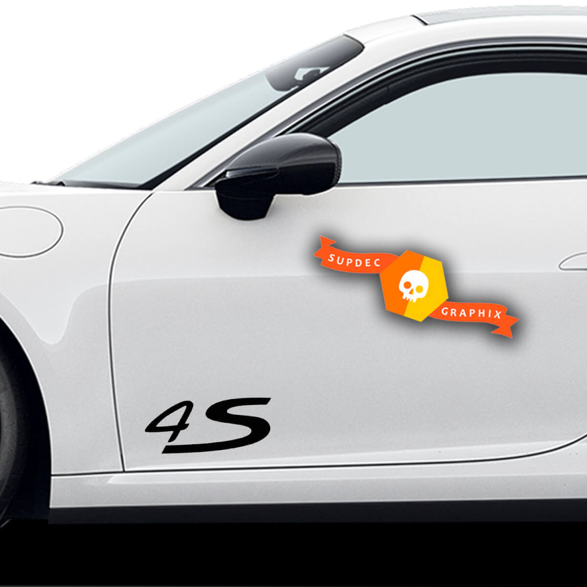 Autocollants Porsche en paire Autocollant de décalque de porte latérale Porsche 4S Turbo
