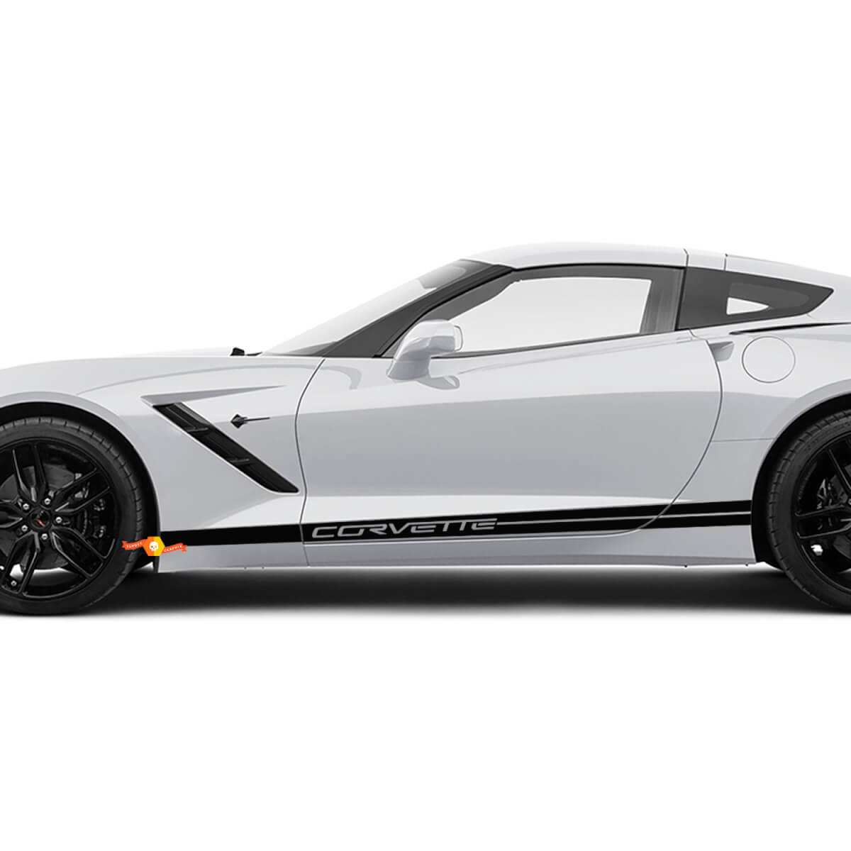 Corvette Rocker Panel Stripes en vinyle Sticker Sticker pour Chevy Corvette C8
