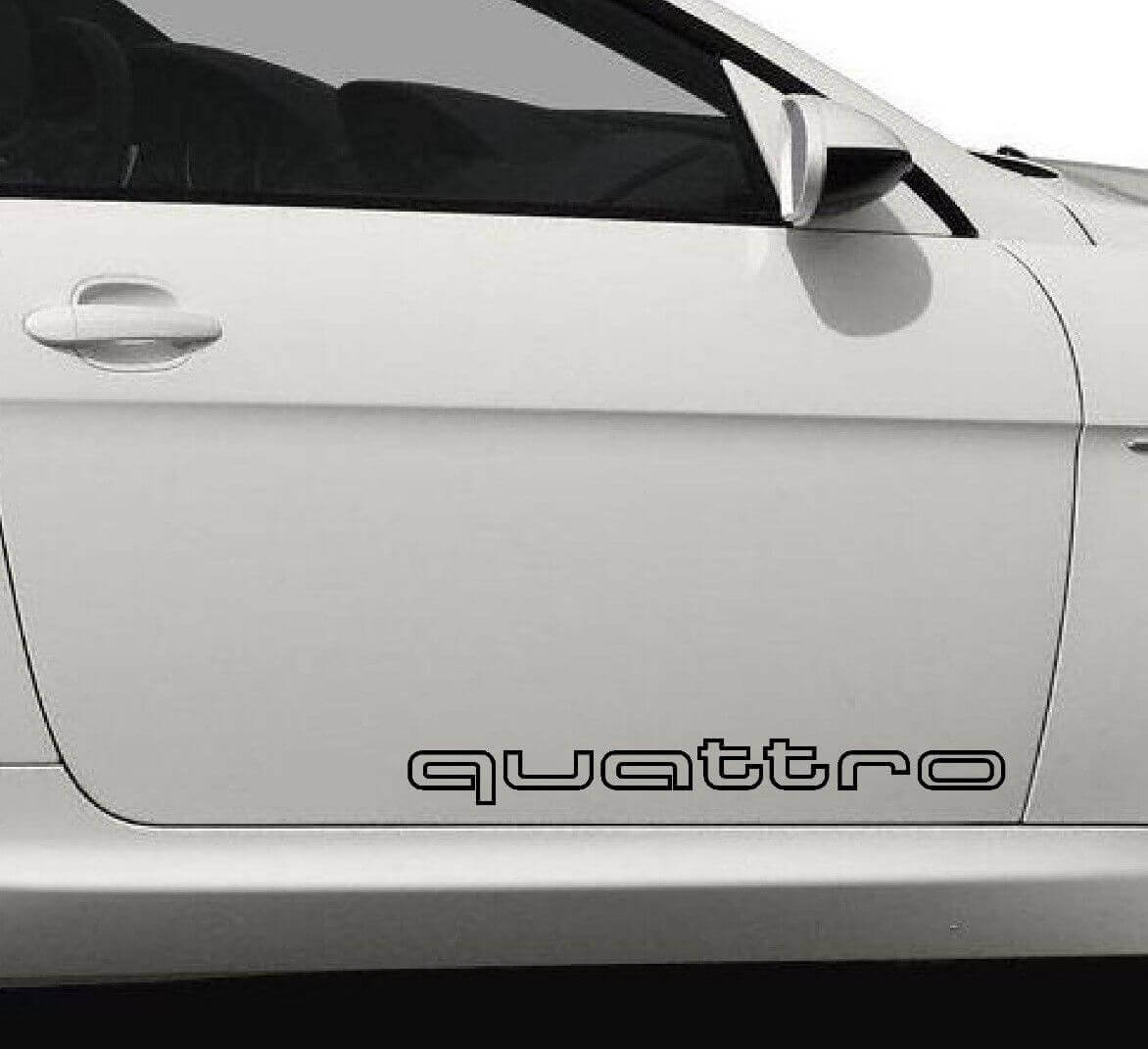Kit de décalcomanies vinyle lettrage Quattro en contour pour portes latérales pour voitures Audi